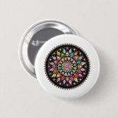 Badge Rond 5 Cm Mandala (Devant & derrière)