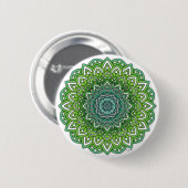 Badge Rond 5 Cm Mandala à fleurs vertes (Devant & derrière)
