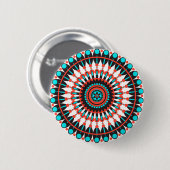 Badge Rond 5 Cm Mandala amérindienne (Devant & derrière)