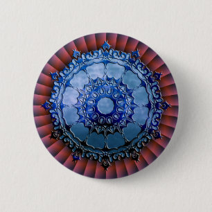 Badge Rond 5 Cm Mandala celtique radiale rouge
