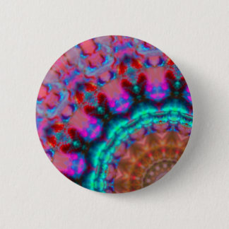 Badge Rond 5 Cm Mandala-colorrose-rouge-bleu-kaléidoscope rm