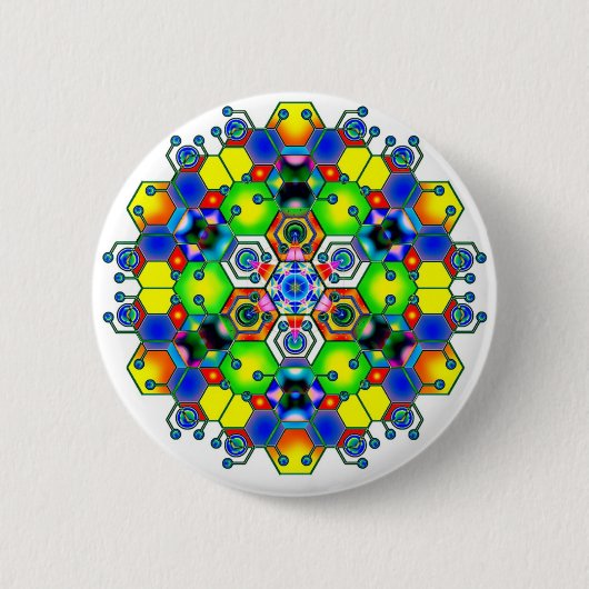 Badge Rond 5 Cm Mandala cosmique 1 (Devant)