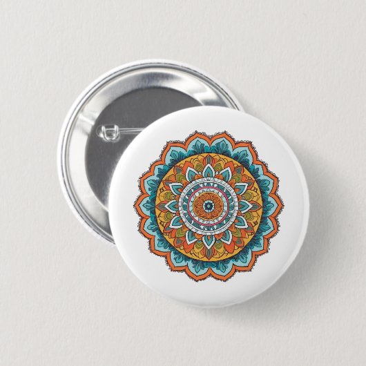 Badge Rond 5 Cm mandala de diverses couleurs (Devant & derrière)