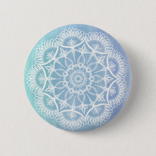 Badge Rond 5 Cm Mandala de flocon de neige