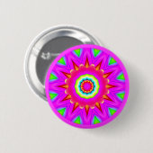 Badge Rond 5 Cm Mandala de fractale (Devant & derrière)