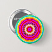 Badge Rond 5 Cm Mandala de fractale - 14 (Devant & derrière)