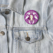 Badge Rond 5 Cm Mandala de la Licorne Violette (En situation)
