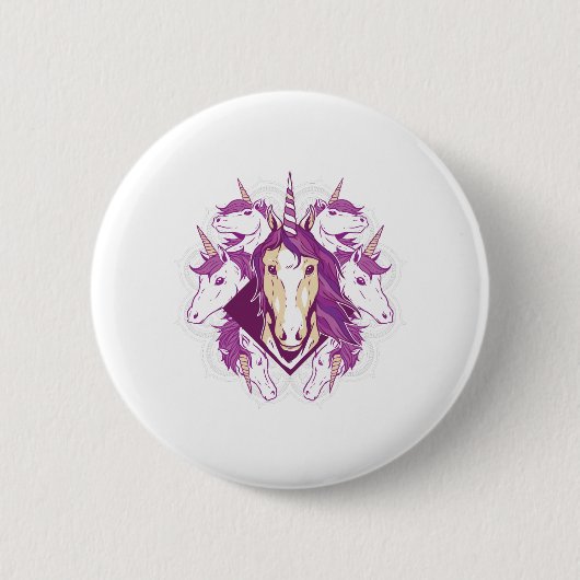 Badge Rond 5 Cm Mandala de licorne (Devant)