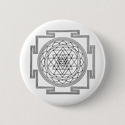 Badge Rond 5 Cm Mandala de Sri Yantra (Devant)