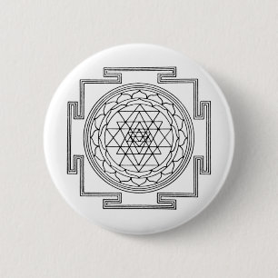 Badge Rond 5 Cm Mandala de Sri Yantra