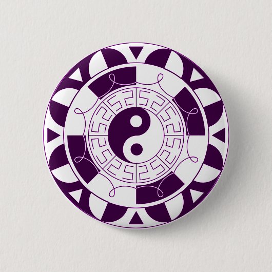 Badge Rond 5 Cm Mandala de Yin Yang (Devant)
