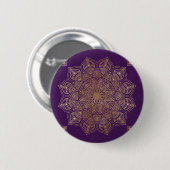 Badge Rond 5 Cm Mandala d'or (Devant & derrière)