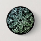 Badge Rond 5 Cm Mandala Exotic Tribal Green Gradient (Devant)