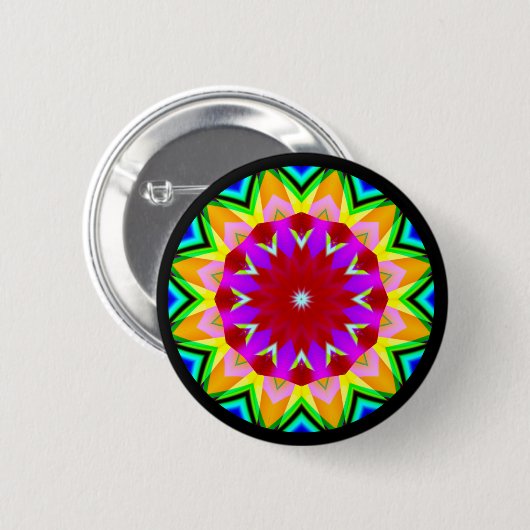 Badge Rond 5 Cm Mandala fractal (Devant & derrière)