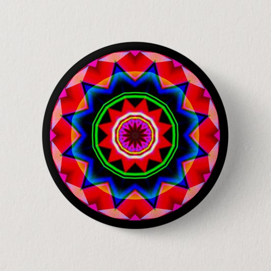 Badge Rond 5 Cm Mandala fractal (Devant)