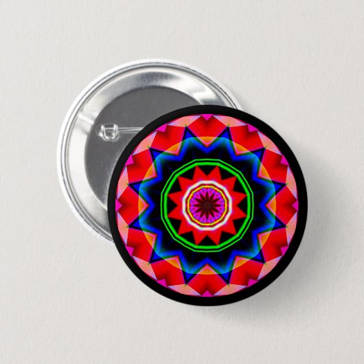Badge Rond 5 Cm Mandala fractal (Devant & derrière)