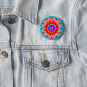 Badge Rond 5 Cm Mandala fractal (En situation)