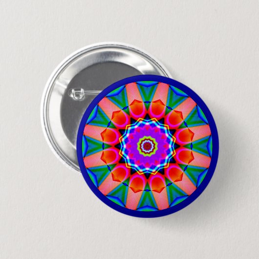 Badge Rond 5 Cm Mandala fractal (Devant & derrière)