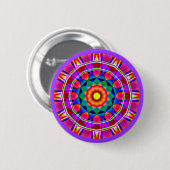 Badge Rond 5 Cm Mandala fractal (Devant & derrière)