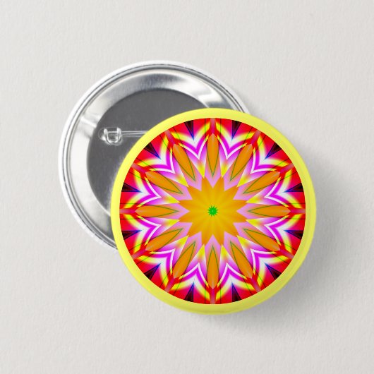 Badge Rond 5 Cm Mandala fractal (Devant & derrière)