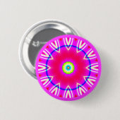 Badge Rond 5 Cm Mandala fractal (Devant & derrière)