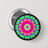 Badge Rond 5 Cm Mandala fractal (Devant & derrière)
