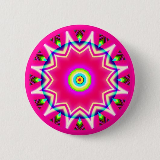Badge Rond 5 Cm Mandala fractal (Devant)