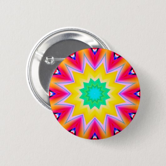Badge Rond 5 Cm Mandala fractal - 10 (Devant & derrière)