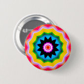 Badge Rond 5 Cm Mandala fractal - 12 (Devant & derrière)