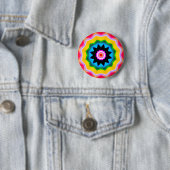 Badge Rond 5 Cm Mandala fractal - 12 (En situation)