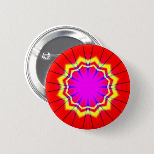 Badge Rond 5 Cm Mandala fractal - 15 (Devant & derrière)