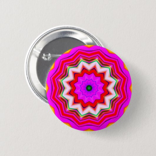 Badge Rond 5 Cm Mandala fractal - 17 (Devant & derrière)