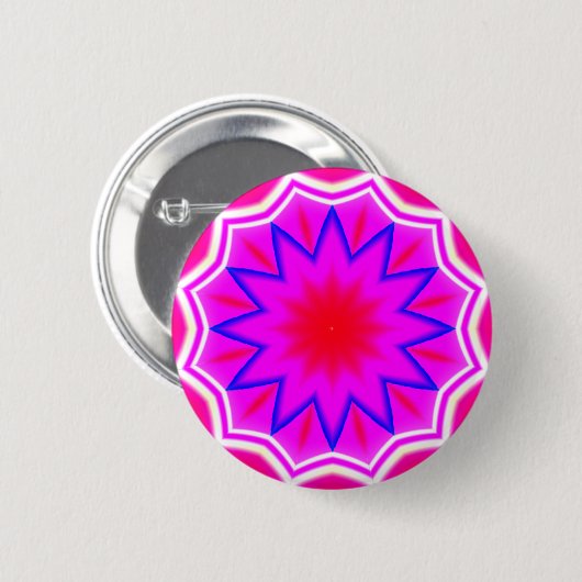 Badge Rond 5 Cm Mandala fractal - 21 (Devant & derrière)
