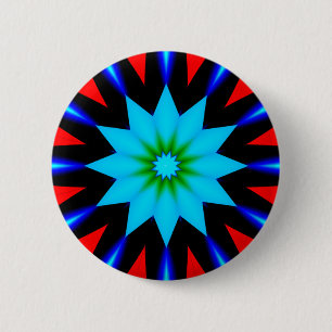 Badge Rond 5 Cm Mandala - Lune Lotus