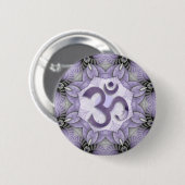 Badge Rond 5 Cm MANDALA OM - violet (Devant & derrière)