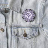 Badge Rond 5 Cm MANDALA OM - violet (En situation)