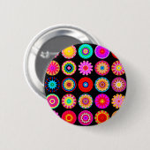 Badge Rond 5 Cm Mandalas de fractale (Devant & derrière)