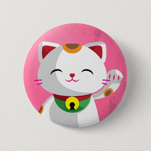 Badge Rond 5 Cm Maneki Neko (Devant)