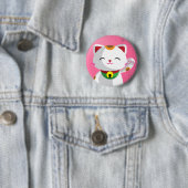 Badge Rond 5 Cm Maneki Neko (En situation)