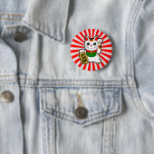 Badge Rond 5 Cm Maneki Neko : Lucky Cat japonais (En situation)