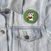 Badge Rond 5 Cm Maneki Neko : Lucky Cat japonais (En situation)