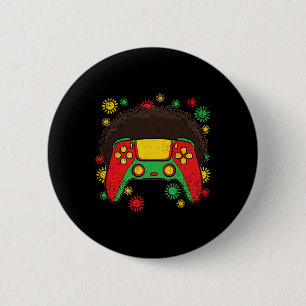 Badge Rond 5 Cm Manette de jeu vidéo Afro Mois de l'histoire des N