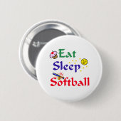 Badge Rond 5 Cm Mange Sleep Softball (Devant & derrière)
