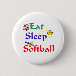 Badge Rond 5 Cm Mange Sleep Softball