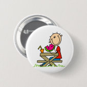 Badge Rond 5 Cm Manger de la pastèque (Devant & derrière)