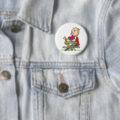 Badge Rond 5 Cm Manger de la pastèque (En situation)