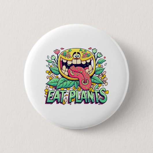Badge Rond 5 Cm Manger des plantes (Devant)