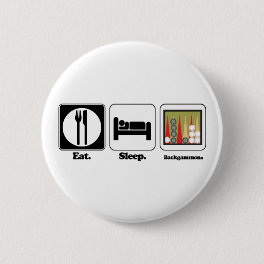 Badge Rond 5 Cm manger dormir backgammon (Devant)