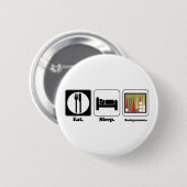 Badge Rond 5 Cm manger dormir backgammon (Devant & derrière)