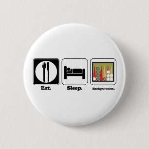 Badge Rond 5 Cm manger dormir backgammon